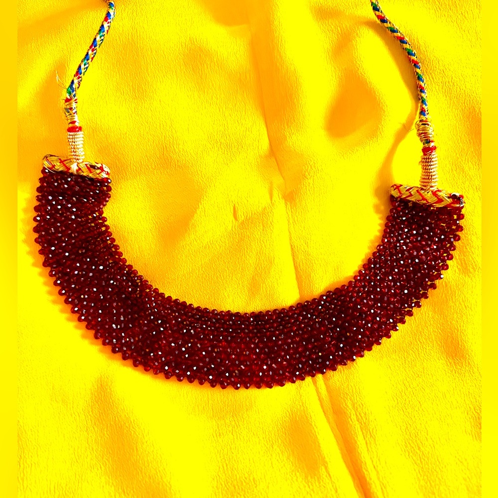 Brand New!Stunning Ruby RedStone Spring Fresh Outing necklace